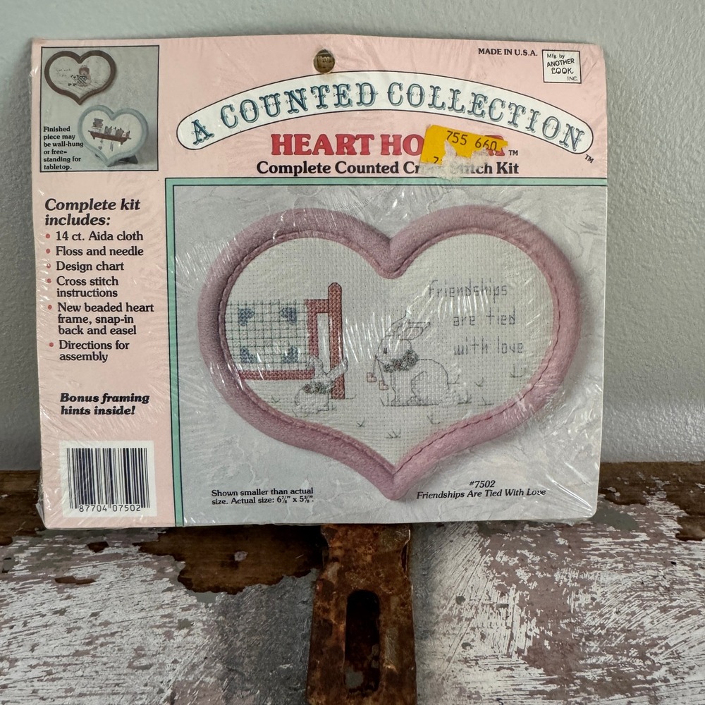 Another Cook Inc Counted Cross Stitch Kit Heart House Bunny Friendship 7502